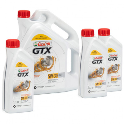 Set Ulei Motor Castrol GTX 5W-30 RN17 ACEA C3 Renault 5L 15CC30 + 3 Buc Ulei Motor Castrol GTX 5W-30 RN17 1L 15CC2F foto