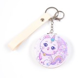 Oglinda de poseta cu glitter si pisica unicorn