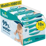 Pampers 99% Water Baby Wipes Servetele umede pentru copii 18x60 buc