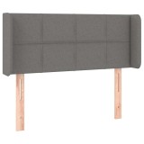 Cumpara ieftin Tablie de pat cu aripioare gri inchis 103x16x78/88 cm textil