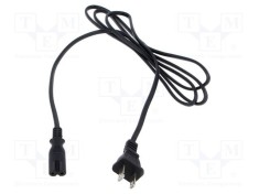 Cablu IEC C7 mamă 1,8m 2x18AWG NEMA 1-15 POS negru