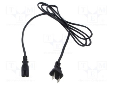 Cablu IEC C7 mamă 1,8m 2x18AWG NEMA 1-15 POS negru foto