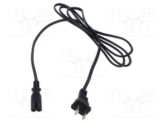 Cablu IEC C7 mamă 1,8m 2x18AWG NEMA 1-15 POS negru