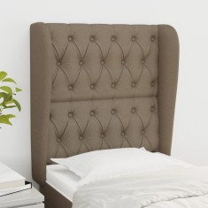 vidaXL Tăblie de pat cu aripioare gri taupe 83x23x118/128 cm textil 3118270