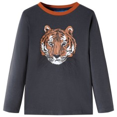 Tricou pentru copii cu m&acirc;neci lungi, antracit, 116