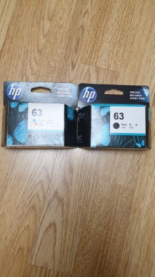 Cartus hp 63 color orginal si Cartus hp 63 negru black originale noi foto