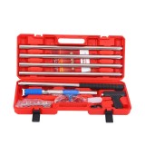Cumpara ieftin Pistol manual pentru batut cuie in beton si otel, putere reglabila, tije de extensie, cuie 27-55 mm, set complet cu 100 cuie si cutie