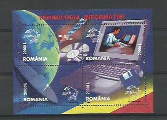 Romania MNH 2004 - LP 1626 - Tehnologia Informatiei colita tip bloc foto