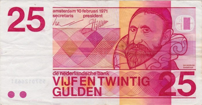 OLANDA 25 GULDENI 1971 XF