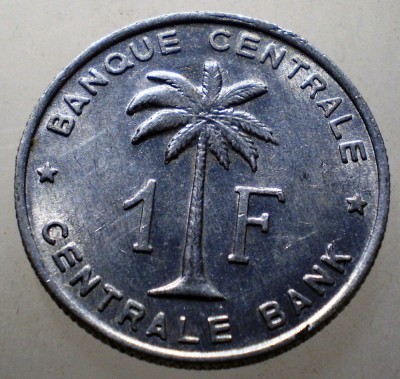 7.726 CONGO RUANDA URUNDI 1 FRANC 1959 XF foto