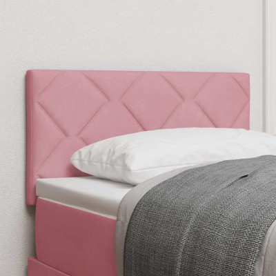 vidaXL Tăblie cap Pe perete Geometric cu headboard Roz 80 cm Catifea 42007214 foto