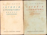 C988 Istoria literaturii rom&acirc;ne contemporane, I, Evoluția ideologiei literare + II, Evoluția criticei literare de Eugen Lovinescu, două volume