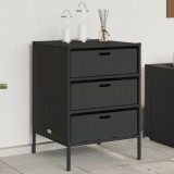 Gossi dulap depozitare de gradina, negru, 55x59x80 cm, poliratan