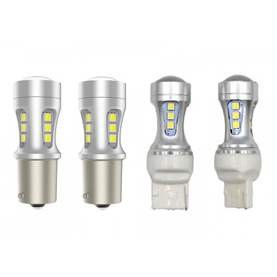 Set 2 x Becuri auto LED, 1156/T20, 18 SMD, 12/24V, IP65, 6500K foto