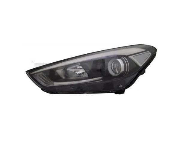 Far HYUNDAI TUCSON (TL), 09.2015-06.2018, partea stanga, TYC, cu &amp;quot;lumina timp de zi&amp;quot; tip LED; H7+H7+H7+PY21W; electric; cu motor; halogen;