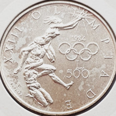 694 San Marino 500 lire 1984 Summer Olympics, Los Angeles km 168 argint