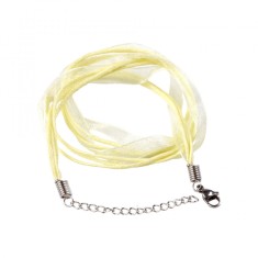 Baza colier organza cu snur cerat Crisalida, 43 cm, Vanilie