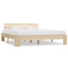 Cadru pat Gossi 160x200 cm, lemn masiv pin, natural. Pat dublu, somiera inclusa. Robust si durabil. Salteaua nu e inclusa.