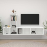 vidaXL Set de dulapuri TV, 3 piese, alb, PAL