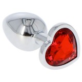 Plug Anal Metal Red Heart Jewel Small
