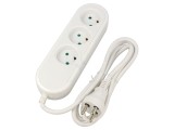 Prelungitor alimentare Goobay 3G1mm&sup2; 1,5m PVC alb, 3 prize &ndash; cod 77619