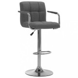 VidaXL Scaun de bar, gri deschis, material textil