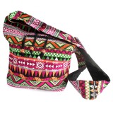 Geanta Umar Dama Roz Etno Mare India 33x31cm Buzunare Interior/Exterior Bretele Confortabile Casual Plaja Serviciu Calatorie