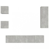 Cumpara ieftin Set dulap TV, 5 piese, gri beton, lemn prelucrat