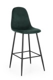 Cumpara ieftin Set 4 scaune bar otel negru catifea verde Irelia 44x53x112 cm