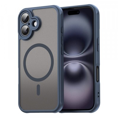 Husa MagSafe pentru Apple iPhone 16, Techsuit, HaloFrost II, Bleumarin foto