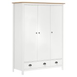 Cumpara ieftin Sifonier cu 3 usi Hill, alb, 127x50x170 cm, lemn masiv de pin