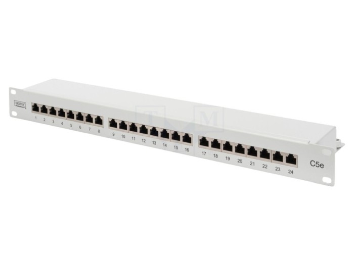 Patch panel ecranat Cat 5e 24 porturi