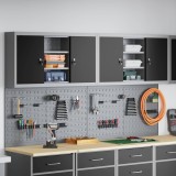 vidaXL Set dulap de unelte 6 pcs Negru Oțel vopsit electrostatic 3321408