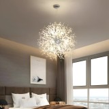 Candelabru Cristal Schonbrunn, 9x G9, Diametru 49cm, Argintiu Lucios, Inaltime Reglabila