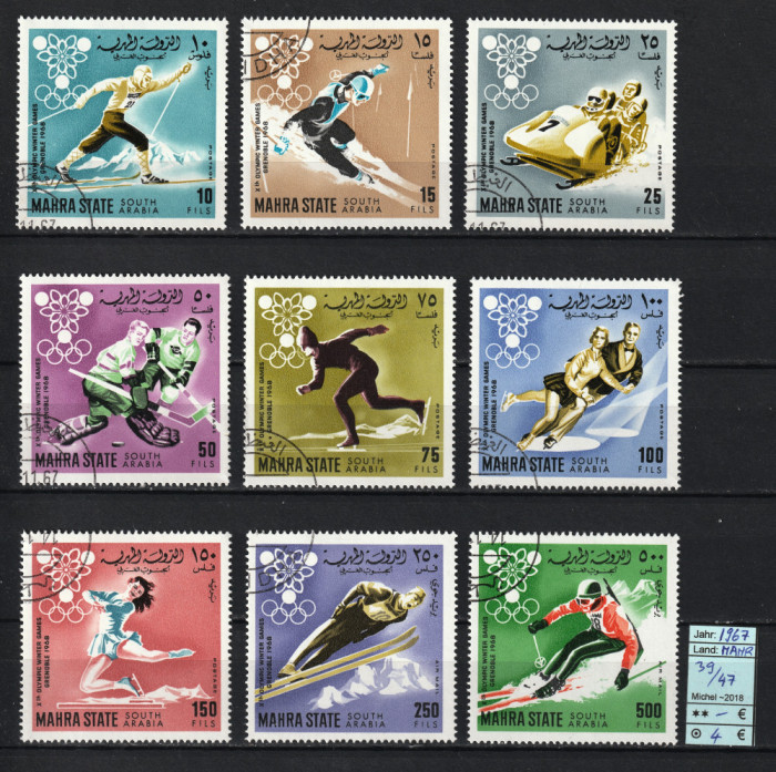 Arabia, Mahra, 1967 | Jocurile Olimpice de iarnă Grenoble &#039;68 - Olimpiadă | aph