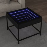 Cumpara ieftin Măsuță de cafea cu LED infinity, negru, 50x50x41 cm