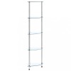 Gossi raft cu 5 niveluri transparent, 30x30x130 cm, sticla securizata