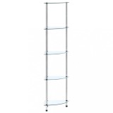 Cumpara ieftin Raft cu 5 niveluri transparent, 30x30x130 cm, sticlă securizată