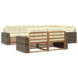 vidaXL Set de canapele de exterior cu pernă 7 pcs Natural și Crem 3383488