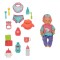 Set Păpușă Bebeluș cu Accesorii de Masă și &Icirc;ngrijire, 32 cm, Multicolor