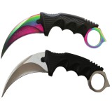 Cumpara ieftin Set doua cutite karambit DEPOX&reg;, Comando Specialist, otel inoxidabil, multicolor, 20 cm