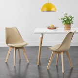 Scaune design Tori set 2 buc 81 x 49 x 57cm bej [en.casa] HausGarden Leisure