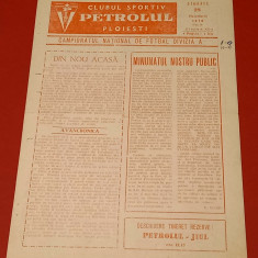 Program meci fotbal PETROLUL Ploiesti-JIUL Petrosani (28.11.1970)