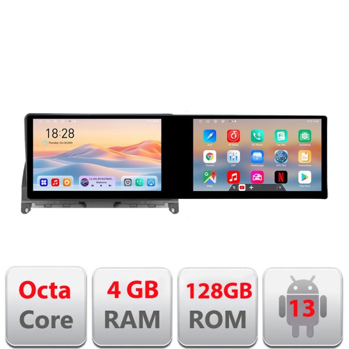 Navigatie Mercedes W204 2008-2012 Kit-W204 Edotec 2 ecrane 8 core 4+128 21.6 inch Incell android Wifi 5Ghz gps internet CarStore Technology