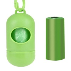 Set 2 role x 15 saci menajeri pentru fecale si dispenser cu agatatoare, pentru caini si pisici, Verde, Ropet
