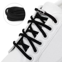 Sireturi elastice SMART pentru incaltaminte cu clema metalica, culoare neagra