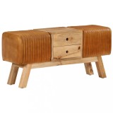 Cumpara ieftin Bancă Bok maro, 107 cm, piele naturală capră / lemn masiv mango