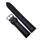 Cumpara ieftin Curea de ceas - Piele Naturala Neagra - Cusatura Albastra - 16mm, 18mm, 20mm,