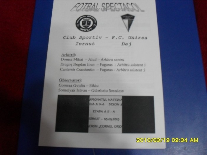 program CS iernut - Unirea dej