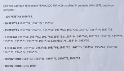 Monede Spania Francisco Franco foto
